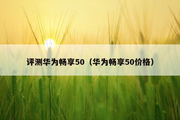 评测华为畅享50（华为畅享50价格）