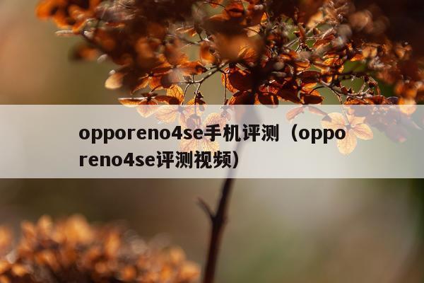 opporeno4se手机评测（opporeno4se评测视频）