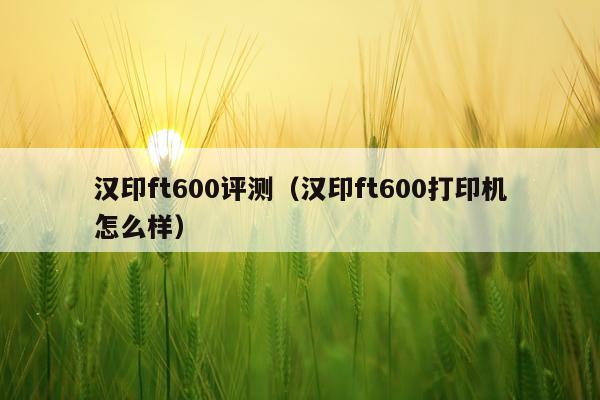 汉印ft600评测（汉印ft600打印机怎么样）