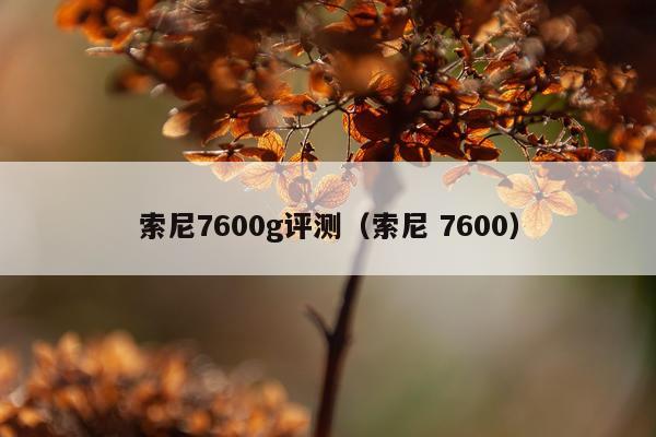 索尼7600g评测(索尼 7600)