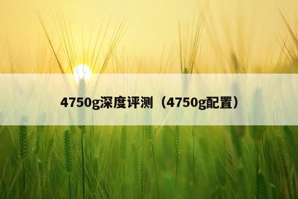 4750g深度评测（4750g配置）