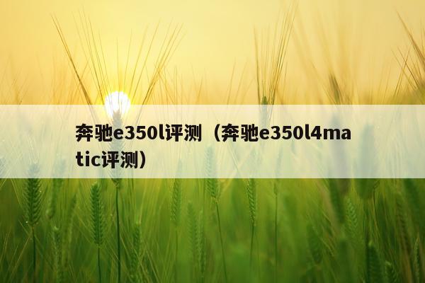 奔驰e350l评测（奔驰e350l4matic评测）