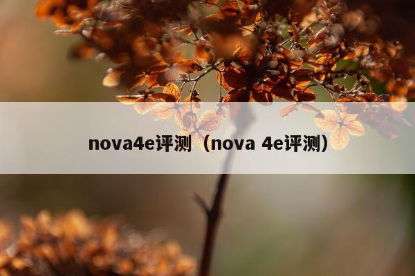 nova4e评测（nova 4e评测）