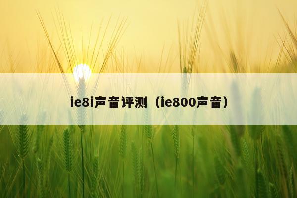 ie8i声音评测（ie800声音）