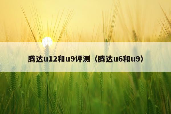 腾达u12和u9评测（腾达u6和u9）