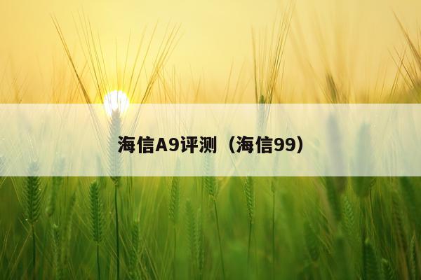 海信A9评测（海信99）