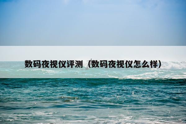 数码夜视仪评测（数码夜视仪怎么样）