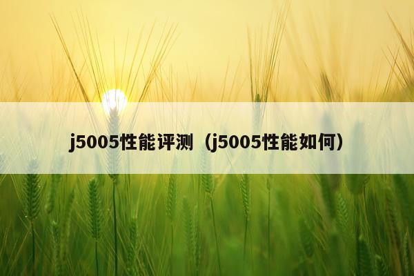 j5005性能评测（j5005性能如何）