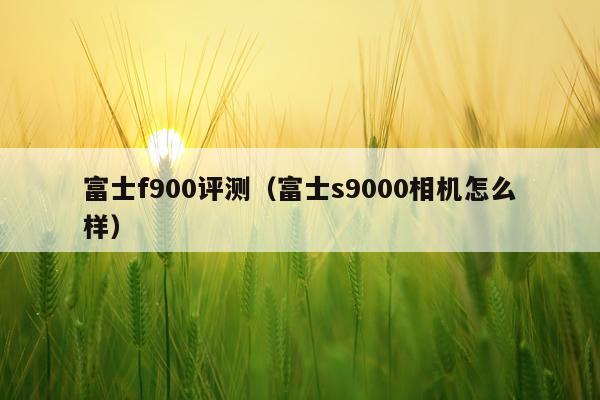 富士f900评测（富士s9000相机怎么样）