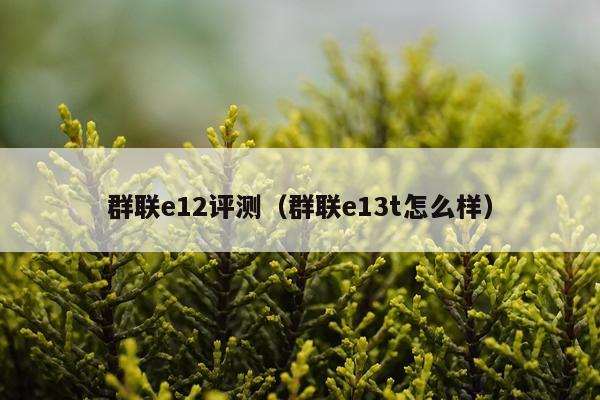 群联e12评测（群联e13t怎么样）