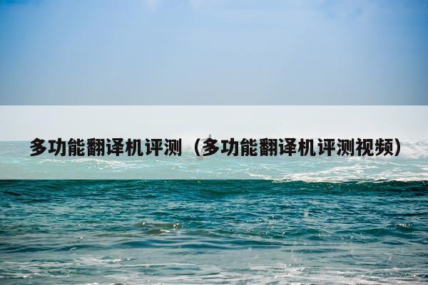 多功能翻译机评测（多功能翻译机评测视频）