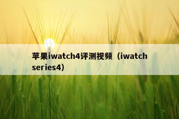 苹果iwatch4评测视频（iwatchseries4）