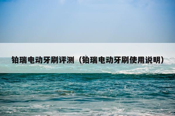 铂瑞电动牙刷评测（铂瑞电动牙刷使用说明）