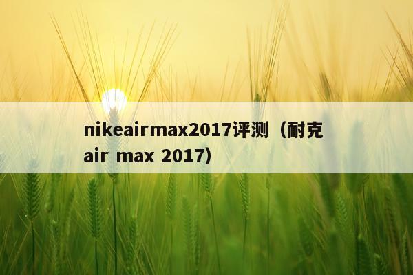 nikeairmax2017评测（耐克 air max 2017）