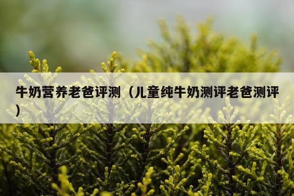 牛奶营养老爸评测（儿童纯牛奶测评老爸测评）