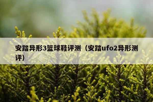 安踏异形3篮球鞋评测（安踏ufo2异形测评）