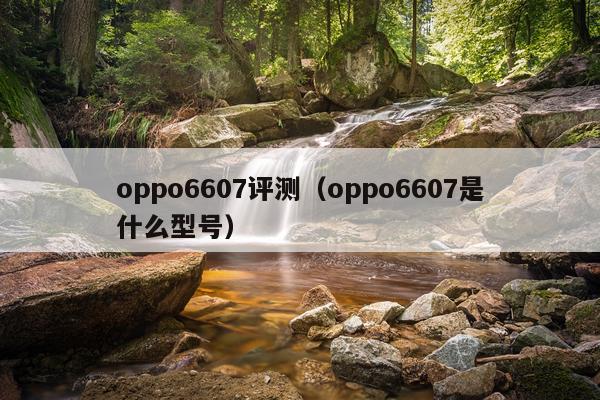 oppo6607评测（oppo6607是什么型号）