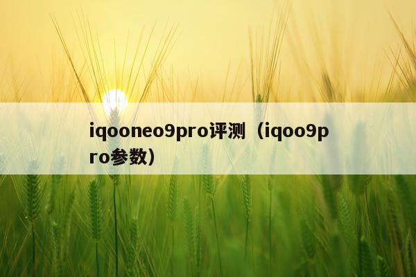 iqooneo9pro评测（iqoo9pro参数）