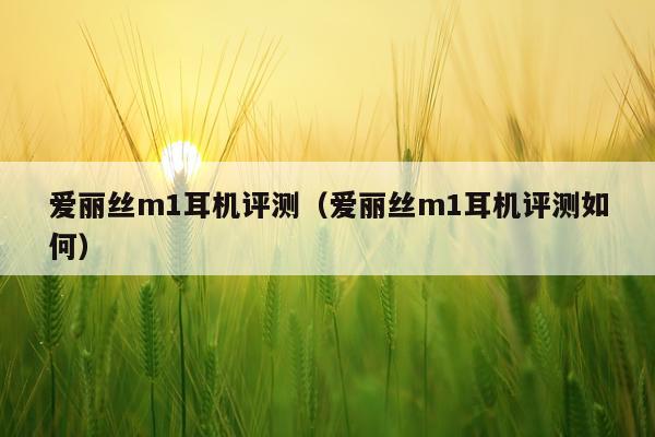 爱丽丝m1耳机评测（爱丽丝m1耳机评测如何）