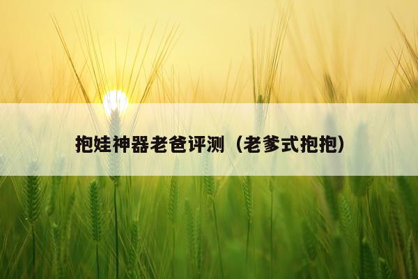 抱娃神器老爸评测（老爹式抱抱）