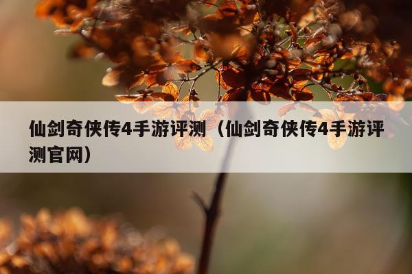 仙剑奇侠传4手游评测（仙剑奇侠传4手游评测官网）