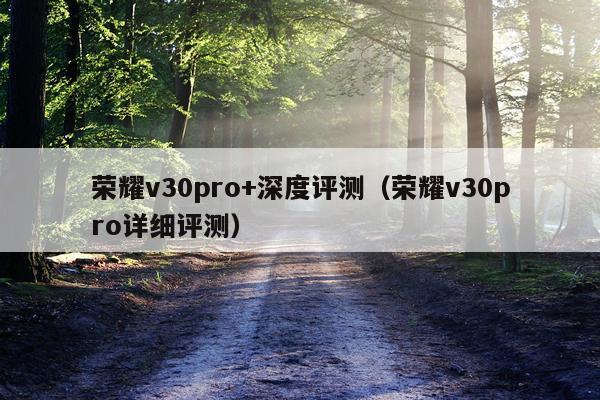 荣耀v30pro+深度评测（荣耀v30pro详细评测）