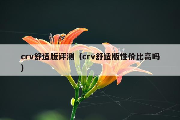 crv舒适版评测（crv舒适版性价比高吗）