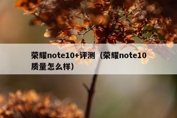荣耀note10+评测（荣耀note10质量怎么样）