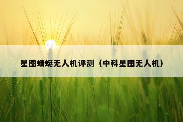 星图蜻蜓无人机评测(中科星图无人机)