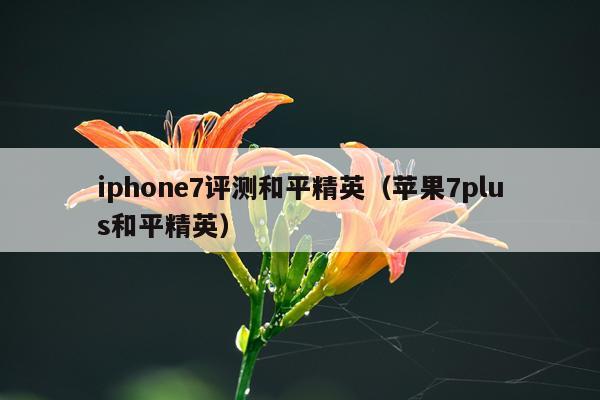 iphone7评测和平精英（苹果7plus和平精英）