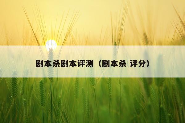 剧本杀剧本评测（剧本杀 评分）