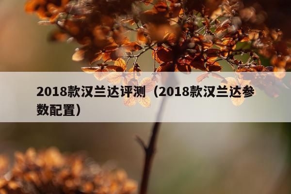 2018款汉兰达评测（2018款汉兰达参数配置）