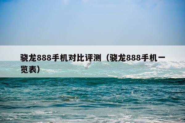 骁龙888手机对比评测（骁龙888手机一览表）