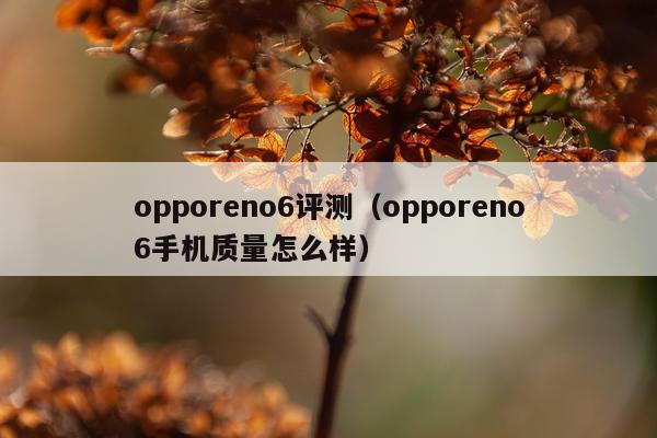 opporeno6评测（opporeno6手机质量怎么样）