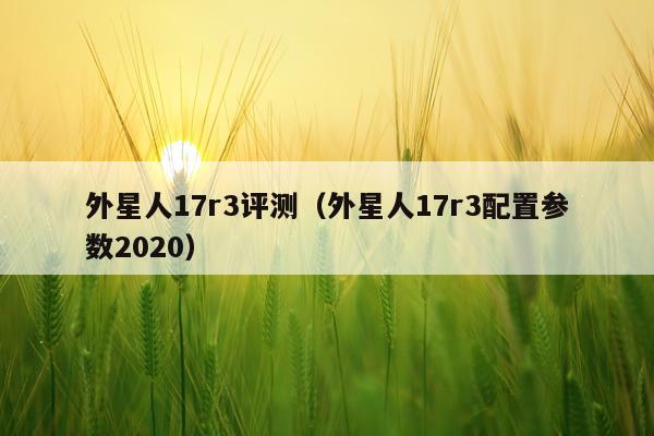 外星人17r3评测（外星人17r3配置参数2020）