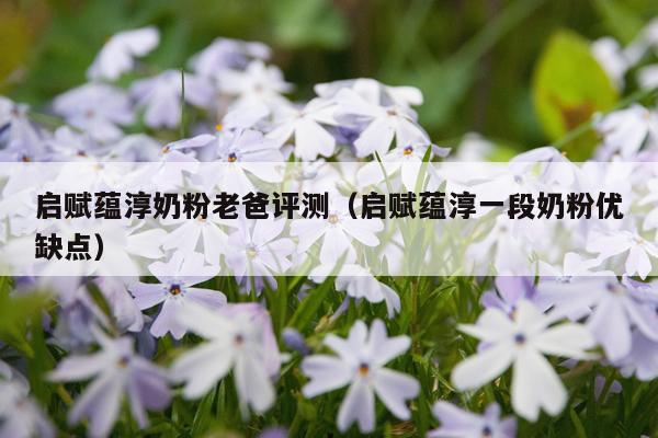 启赋蕴淳奶粉老爸评测（启赋蕴淳一段奶粉优缺点）