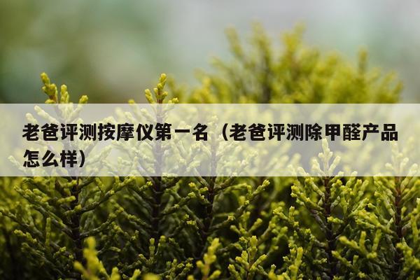 老爸评测按摩仪第一名（老爸评测除甲醛产品怎么样）