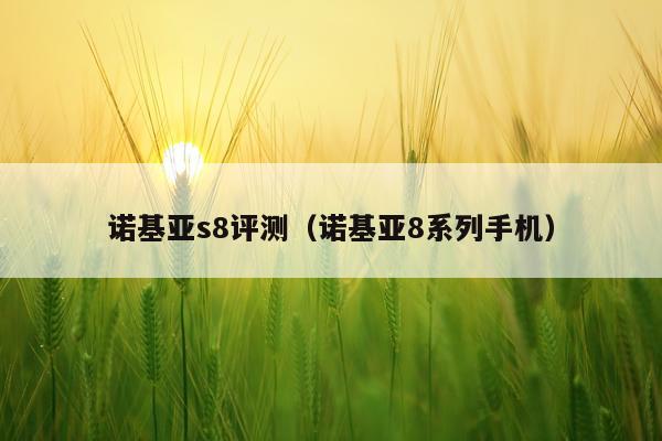 诺基亚s8评测（诺基亚8系列手机）