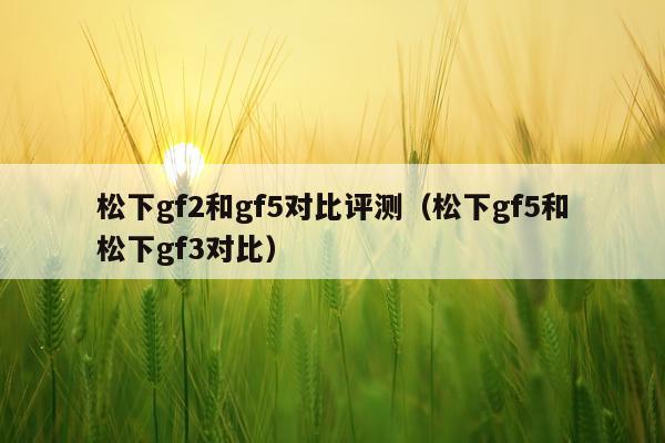 松下gf2和gf5对比评测（松下gf5和松下gf3对比）
