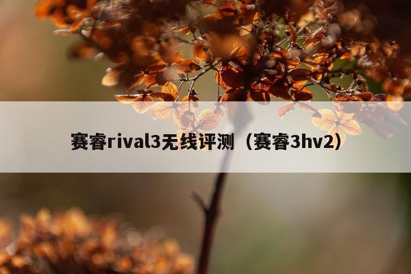 赛睿rival3无线评测（赛睿3hv2）