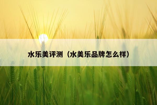水乐美评测（水美乐品牌怎么样）