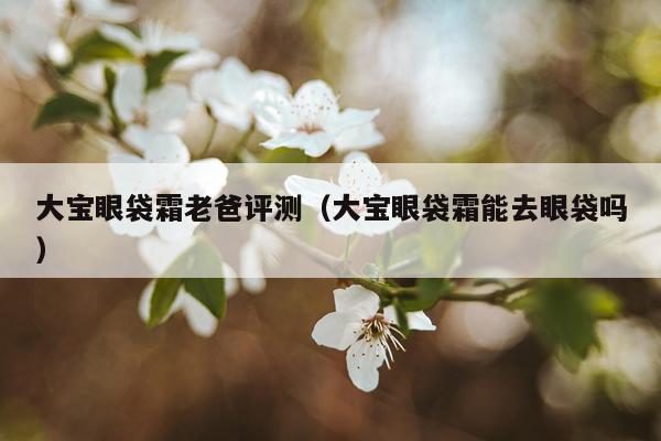 大宝眼袋霜老爸评测（大宝眼袋霜能去眼袋吗）