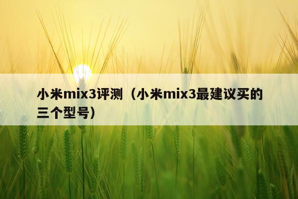 小米mix3评测（小米mix3最建议买的三个型号）