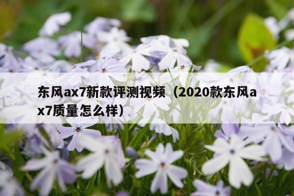 东风ax7新款评测视频（2020款东风ax7质量怎么样）