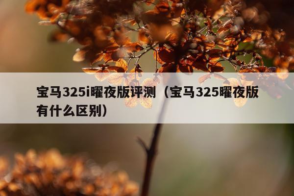 宝马325i曜夜版评测（宝马325曜夜版有什么区别）