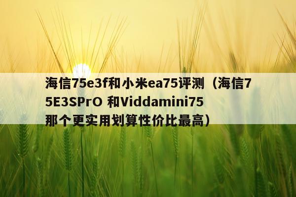海信75e3f和小米ea75评测（海信75E3SPrO 和Viddamini75那个更实用划算性价比最高）