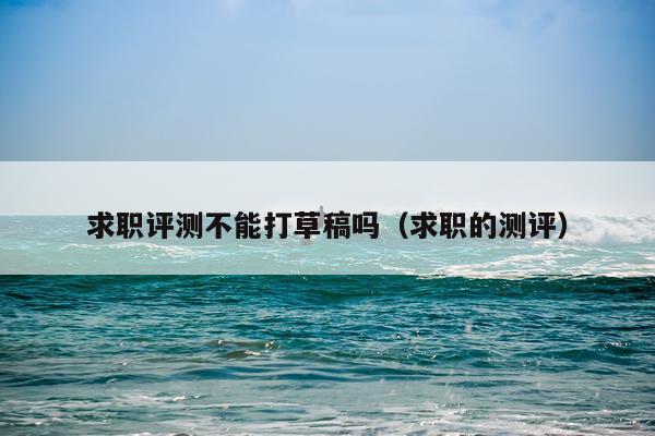 求职评测不能打草稿吗（求职的测评）