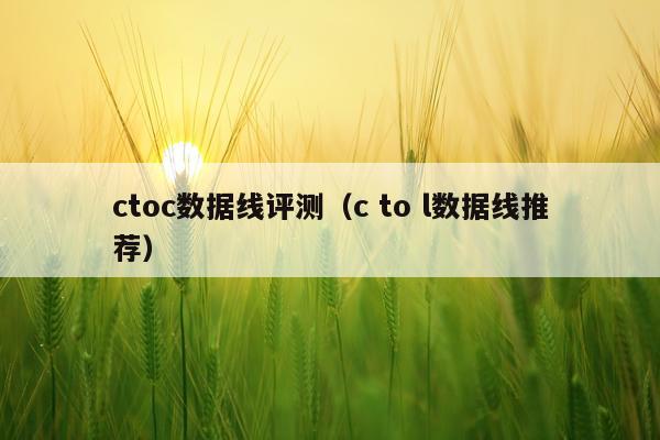 ctoc数据线评测（c to l数据线推荐）