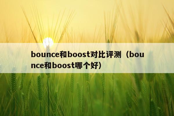 bounce和boost对比评测（bounce和boost哪个好）