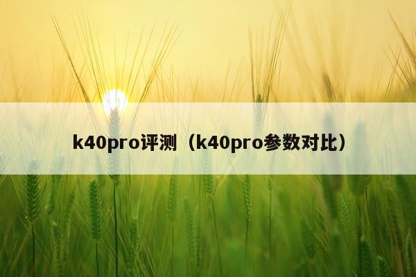 k40pro评测（k40pro参数对比）